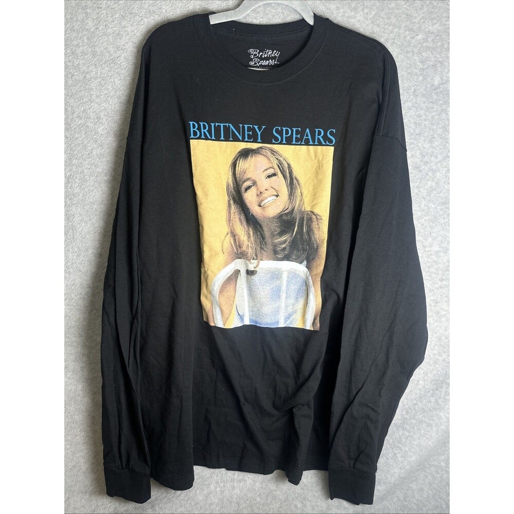 90s Y2K Inspired Britney Spears Graphic Tee 0X Long Sleeve Pop Star T-Shirt NEW